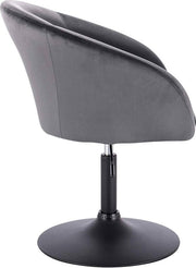 Barkruk Nero Deluxe - Industrial - Donkergrijs - Barkrukken set van 1 - Barstoel Kruk - Barstoelen met rugleuning - Keukenstoel - In hoogte verstelbaar - Velvet