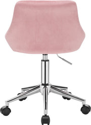 Bureaustoel deluxe - Voor volwassenen - Roze - Op wielen - Ergonomische bureaustoel - Velvet - In hoogte verstelbaar