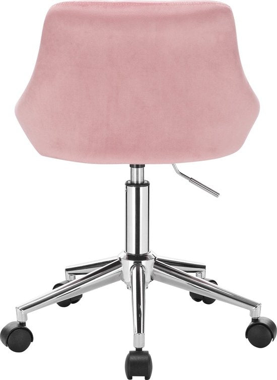 Bolt Edge Bureaustoel - Velvet - Roze - Ergonomisch - Op wielen - In hoogte verstelbaar