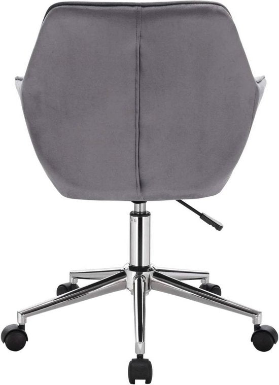 Werkkruk - Donkergrijs - Velvet - Ergonomisch - Armleuning - Verstelbaar