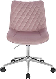 Bolt Edge Bureaustoel Deluxe - Roze Velvet - Ergonomisch Design - Verstelbare Hoogte - Voor Volwassenen - Op Wielen