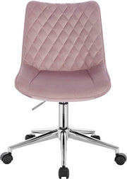 Bureaustoel Deluxe - Op wielen - Ergonomische bureaustoel voor volwassenen - Roze - In hoogte verstelbaar - Velvet