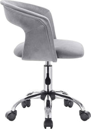 Bureaustoel deluxe op wielen - Velvet - Voor volwassenen - Lichtgrijs - Ergonomische bureaustoel - In hoogte verstelbaar