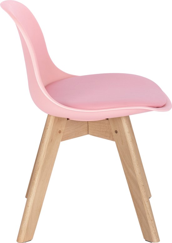 Happyment Kinderstoel Jeff - 1 persoons - Kinderfauteuil - Eetkamerstoel - Roze - zithoogte 33 cm