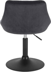 Luxe Barkurk Delvia - Industrial - Blauw - Barkrukken set van 2 - Barstoel Kruk - Barstoelen met rugleuning - Keukenstoel - In hoogte verstelbaar - Velvet