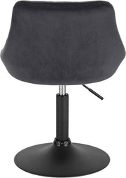 Barkruk - Blauw Velvet - Industrial - Rugleuning - Verstelbaar - Set van 2