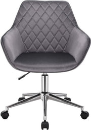 Werkkruk - Donkergrijs - Velvet - Ergonomisch - Armleuning - Verstelbaar