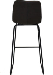 Barkruk Chizo - Antraciet - Met rugleuning - Voor Keuken en Bar - Voetsteun - Polyester - Set van 1