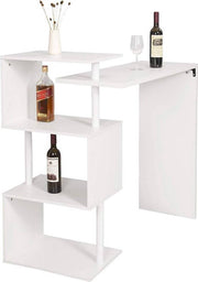 Happyment Bartafel Zita - Voor binnen - Rechthoekig - Hout - Zwart - 98x38x100cm