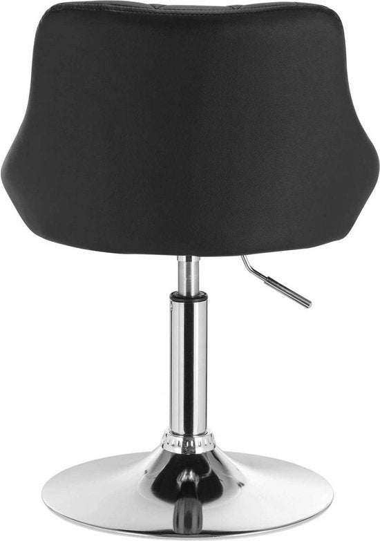 Luxe Barkruk - Industrial - Donkergrijs - Set van 2 - Barstoelen met Rugleuning - Keukenstoel - In Hoogte Verstelbaar - Velvet