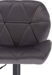 Barkruk - Grijs - Velvet - Ergonomisch met rugleuning - Verstelbare zithoogte 60-82cm - Set van 1