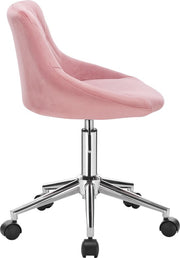 Bureaustoel deluxe - Voor volwassenen - Roze - Op wielen - Ergonomische bureaustoel - Velvet - In hoogte verstelbaar