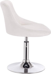 Barkruk Norino deluxe - Industrial - White - Barkrukken set van 1 - Barstoel Kruk - Barstoelen met rugleuning - Keukenstoel - In hoogte verstelbaar - Kunstleer