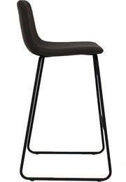Barkruk Chizo - Antraciet - Met rugleuning - Voor Keuken en Bar - Voetsteun - Polyester - Set van 1