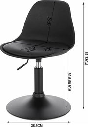 Bolt Edge Mini Barkruk - Zwart - Kunstleer - Verstelbaar - Zithoogte 37-49cm - Set van 1