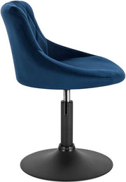 Luxe Barkurk Delvia - Industrial - Donkergrijs - Barkrukken set van 2 - Barstoel Kruk - Barstoelen met rugleuning - Keukenstoel - In hoogte verstelbaar - Velvet