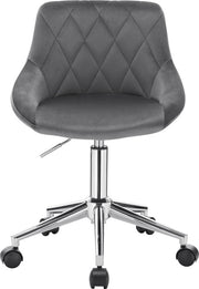 Bureaustoel deluxe - Voor volwassenen - Donkergrijs - Op wielen - Ergonomische bureaustoel - Velvet - In hoogte verstelbaar