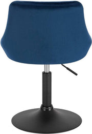 Bolt Edge Barkruk - Industrial - Blauw - Velvet - Verstelbaar - Met rugleuning - Set van 1