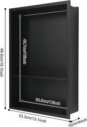 Douchenis - Inbouwnis - Voor badkamerwand - 2-laags wandnis met LED-verlichting - Stijlvol en functioneel - Buitenformaat 33,3*48,5*10 cm