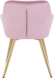 Happyment Stoel Divine - Eetkamerstoel - Roze Velvet - Gouden Metalen poten - set van 1 - Zithoogte 47cm - deluxe
