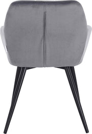Eetkamerstoel - Donkergrijs Velvet - Met zwarte poten - Zithoogte 47cm - Set van 1