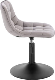 Barkruk Dio Industrial Lichtgrijs - Barkrukken set van 1 - Barstoel Kruk - Barstoelen met rugleuning - Keukenstoel - In hoogte verstelbaar - Velvet