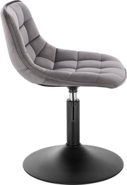 Barkruk Ohio Industrial Donkergrijs - Barkrukken set van 1 - Barstoel Kruk - Barstoelen met rugleuning - Keukenstoel - In hoogte verstelbaar - Velvet