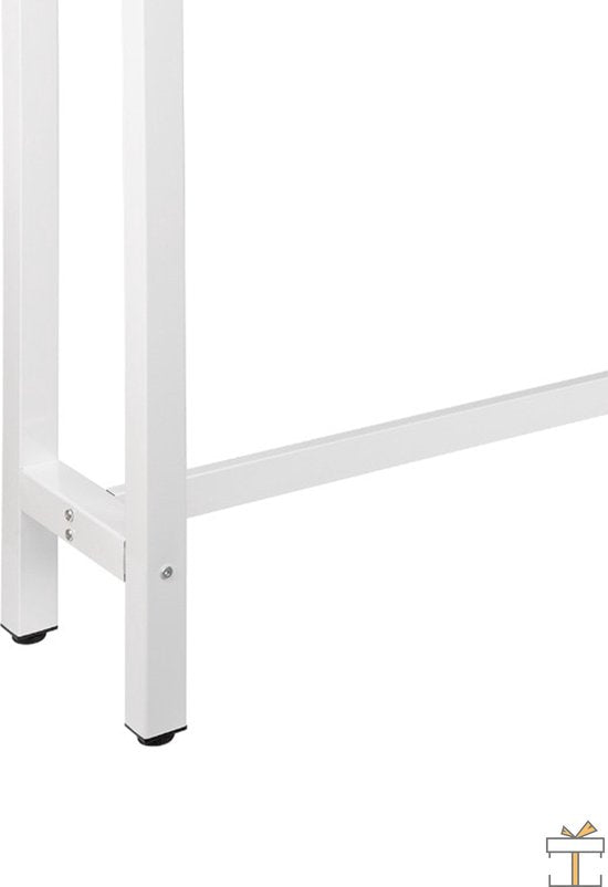 Happyment Bartafel deluxe - Bartafel voor Binnen - Rechthoekig - Metaal - Wit - 140x40x100cm