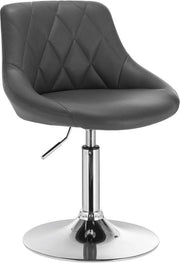 Barkruk Norino deluxe - Industrial - Grey - Barkrukken set van 1 - Barstoel Kruk - Barstoelen met rugleuning - Keukenstoel - In hoogte verstelbaar - Kunstleer