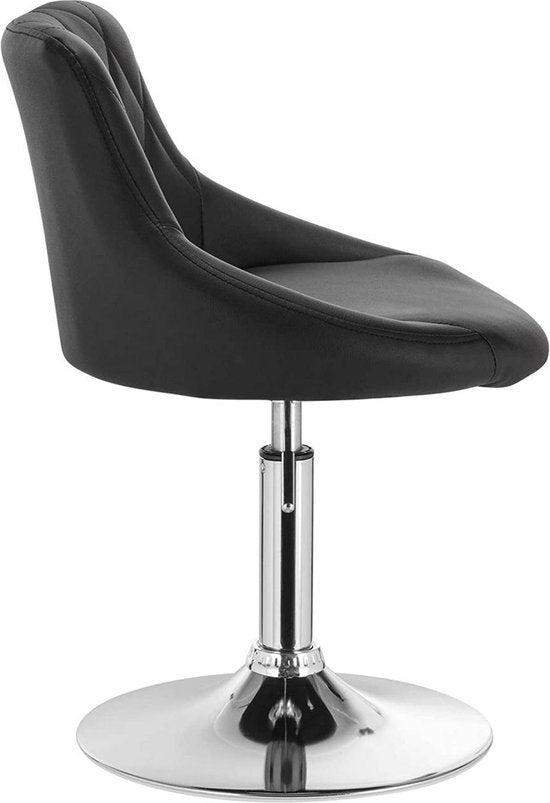Luxe Barkruk - Industrial - Donkergrijs - Set van 2 - Barstoelen met Rugleuning - Keukenstoel - In Hoogte Verstelbaar - Velvet