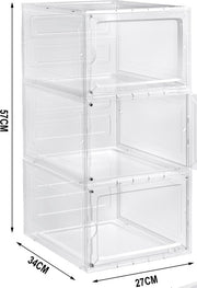 Happyment Schoenenbox Dido - Transparant - 3 stuks - Sneakerbox - Schoenendoos - Opbergsysteem - Opbergbox