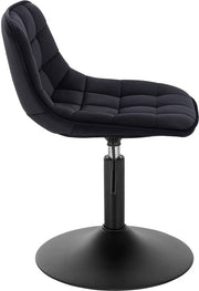 Barkruk Witta Industrial Zwart - Barkrukken set van 1 - Barstoel Kruk - Barstoelen met rugleuning - Keukenstoel - In hoogte verstelbaar - Velvet