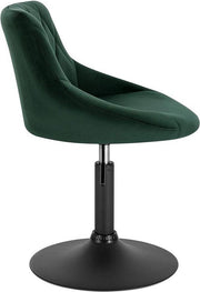 Barkruk - Industrial - Donkergroen - Velvet - Verstelbaar - Met rugleuning - Set van 2