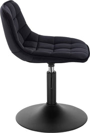 Barkruk - Zwart - Velvet - Verstelbaar - Industrial stijl - Set van 1
