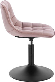 Barkruk Ohiao Industrial Roze - Barkrukken set van 1 - Barstoel Kruk - Barstoelen met rugleuning - Keukenstoel - In hoogte verstelbaar - Velvet