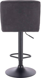 Barkruk Derla - Met hoge rugleuning - Barstoelen ergonomisch - Zithoogte 60-82cm - Antraciet - Set van 1 - Keuken en bar