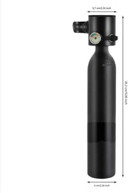 Mini Duiktank - Duikfles - Scuba tank - Watersport - 0,5 Liter - Voor Snorkelen & Onderwateroefeningen - Duikfles met 5-10 Minuten Ademcapaciteit - Compacte Duikcilinderuitrusting
