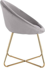 Bolt Edge Bezoekersstoel - Lichtgrijs Velvet - Metalen Poten - Zithoogte 44cm - Set van 1