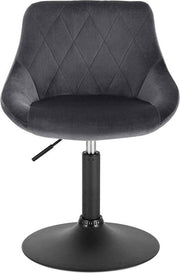 Barkruk - Blauw Velvet - Industrial - Rugleuning - Verstelbaar - Set van 2