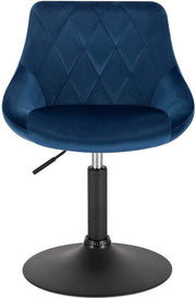 Barkruk Modern Sadi - Industrial - Blauw - Barkrukken set van 1 - Barstoel Kruk - Barstoelen met rugleuning - Keukenstoel - In hoogte verstelbaar - Velvet