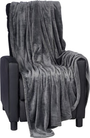 Fleece Deken - Deluxe - Grijs - 150x200cm - Voor Bank of Bed - Zacht Plaid