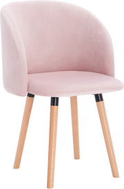 Stoelen Set van 4 - Velvet Roze - Met Armleuning - Eetkamerstoel - Vergaderstoel