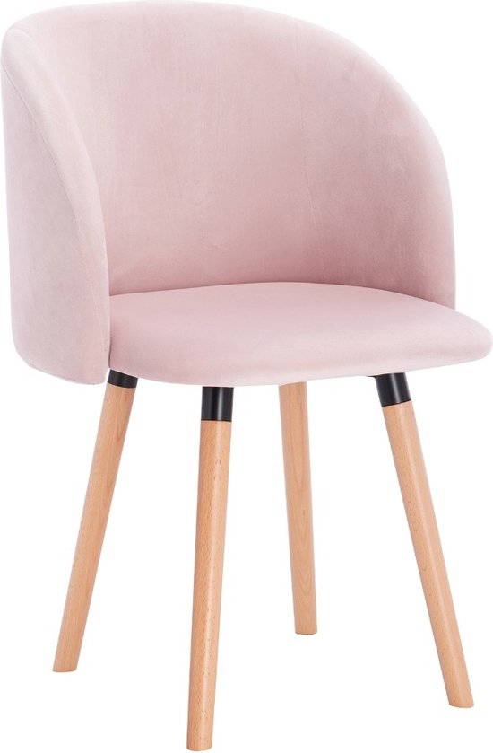 Stoelen Set van 4 - Velvet Roze - Met Armleuning - Eetkamerstoel - Vergaderstoel