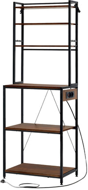 Opbergkast - Keuken orginazer - Wandkast – Voor keuken / woonkamer – Met stopcontact – Rustic brown - Maat L
