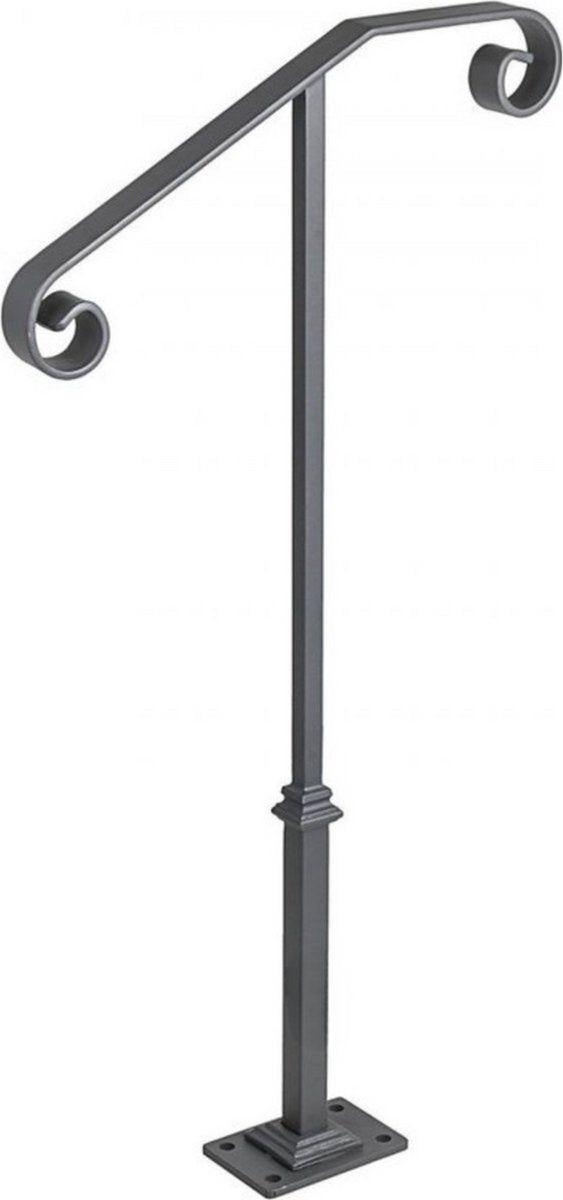 Smeedijzeren Leuning - Trapleuninghouders - Voor 1-2 Treden - 36" Hoog - Zwarte Trapleuning