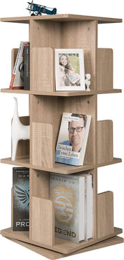 Bolt Edge Draaibare Boekenkast - Modern - Oak - Hout - 3 lagen - 39x39x97cm