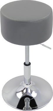 Ronde Barkruk - Grijs - Ergonomisch - Met rugleuning - Verstelbaar - Zithoogte 52-67cm - Set van 1