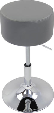 Ronde Barkruk Divito - Met rugleuning - Ergonomische barstoel - Grijs - Set van 1 - Keuken en bar - In hoogte verstelbaar - Zithoogte 52-67cm