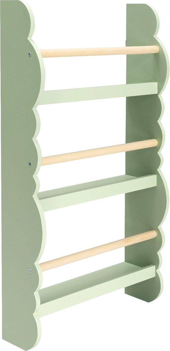 Happyment Boekenkast voor kinderen - Groen - Speelgoedkast kind - Kinderkamer - Opbergkast - Boekenrek - Hout - Black friday - Kerstcadeau