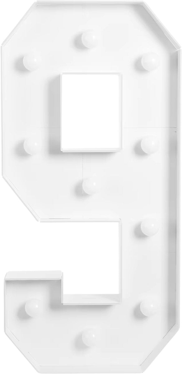 Lichtgevende cijfers - Cijferlamp – Voor Verjaardag, Jubileum & Bruiloft – 100x48 cm – Cijfer 9